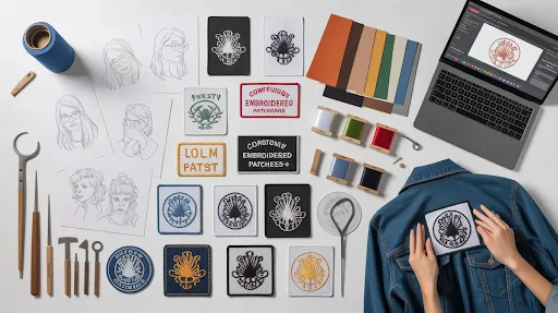 An-artwork-is-being-converted-into-a-wearable-patch.