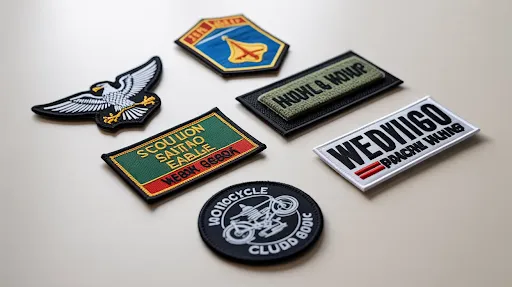 Custom patches with different patch backings.
