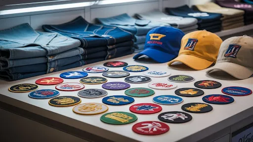 multiple-patches-on-white-surface-and-on-caps-as-well