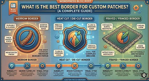 hree best border types for custom patches compared in an interactive infographic.