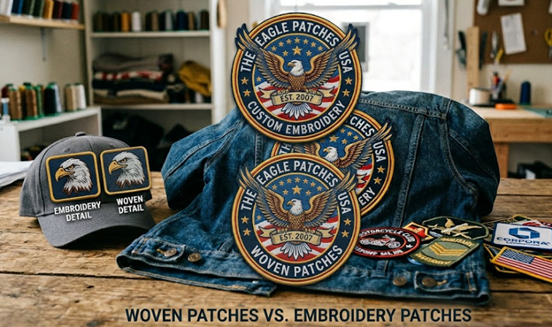 Woven patches vs. embroidery patches: Which is best for your custom patch needs? Explore materials, textures, and final results of both types.