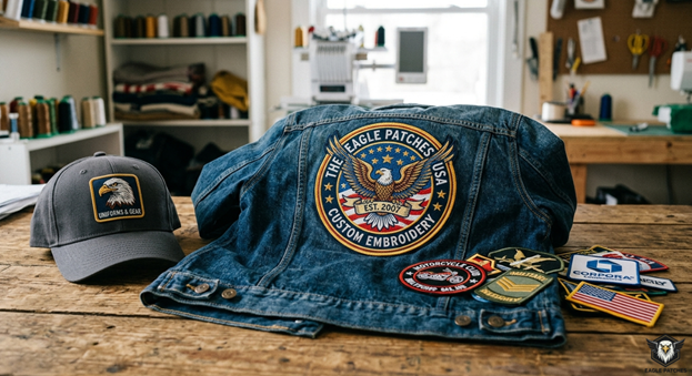 Personalize jackets, hats, and uniforms with embroidery patches.