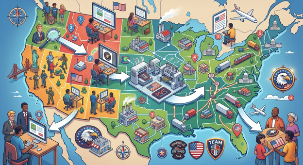 visual representation of where to order custom patches in the usa.